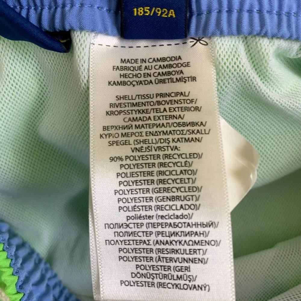 Polo Ralph Lauren Mens Lime Green Stretch Slim Fit Swim Trunks‎ XL 1375
